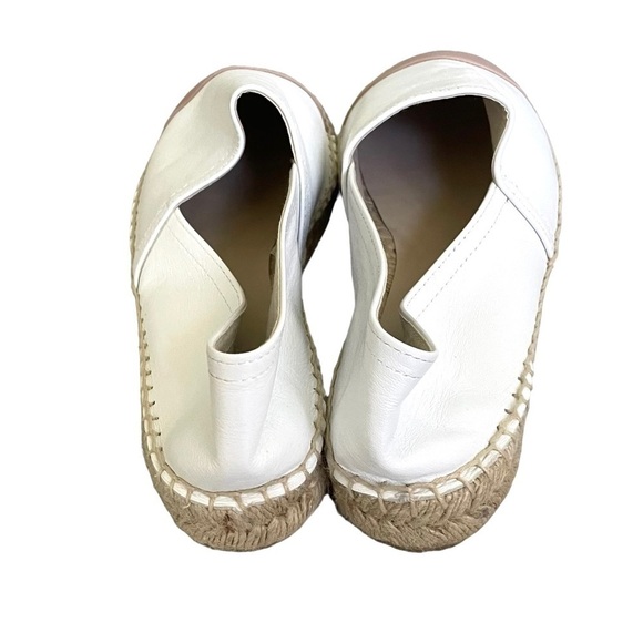 Aldo Leather Slip-On Espadrilles Shoes Made In Spain  White Tan 8.5 - Picture 10 of 16